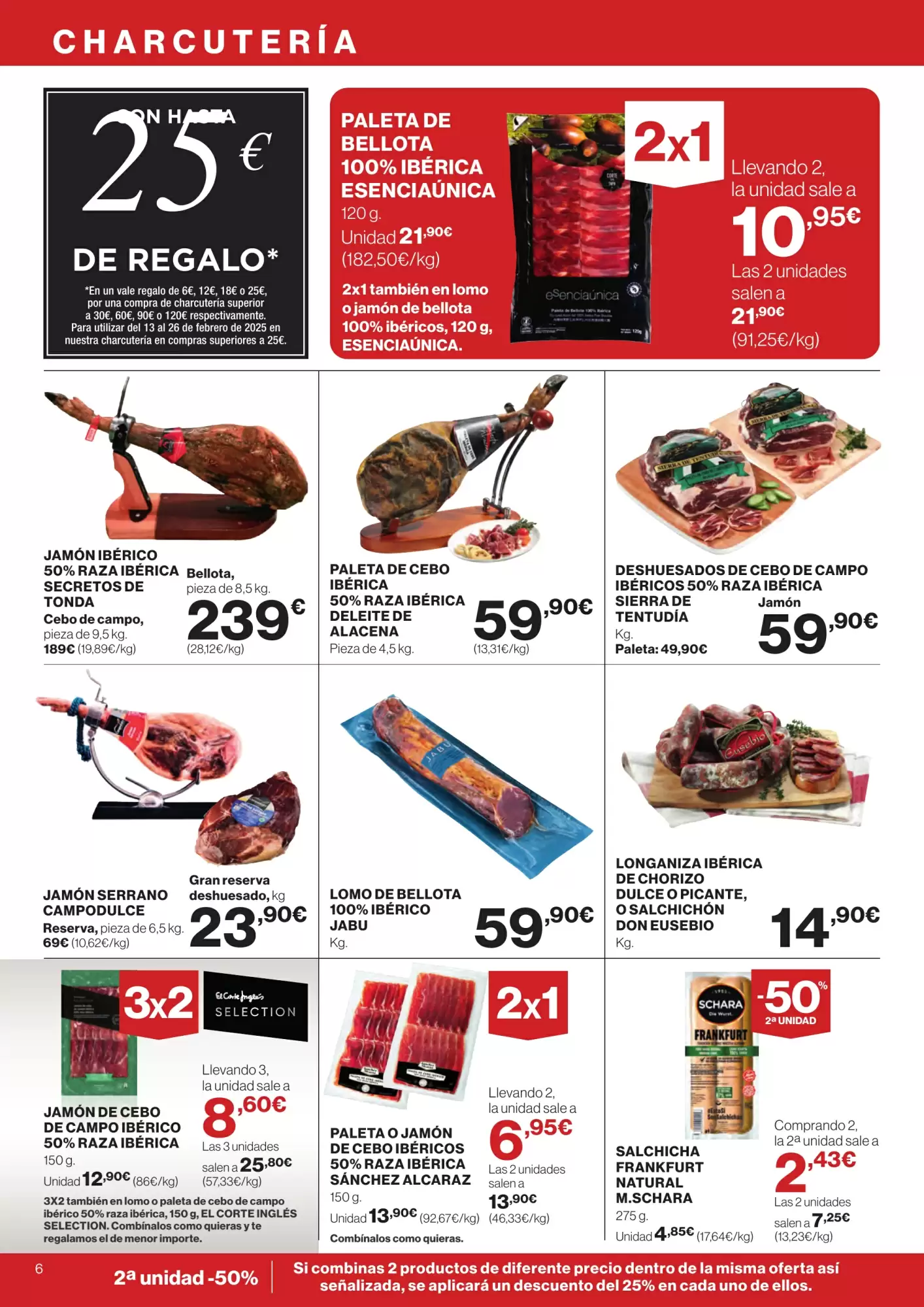 Número de página 6 del folleto promocional de la tienda Hipercor - Buenos precios a doario 3x2 - fecha de vigencia: desde30.01 bis 12.02