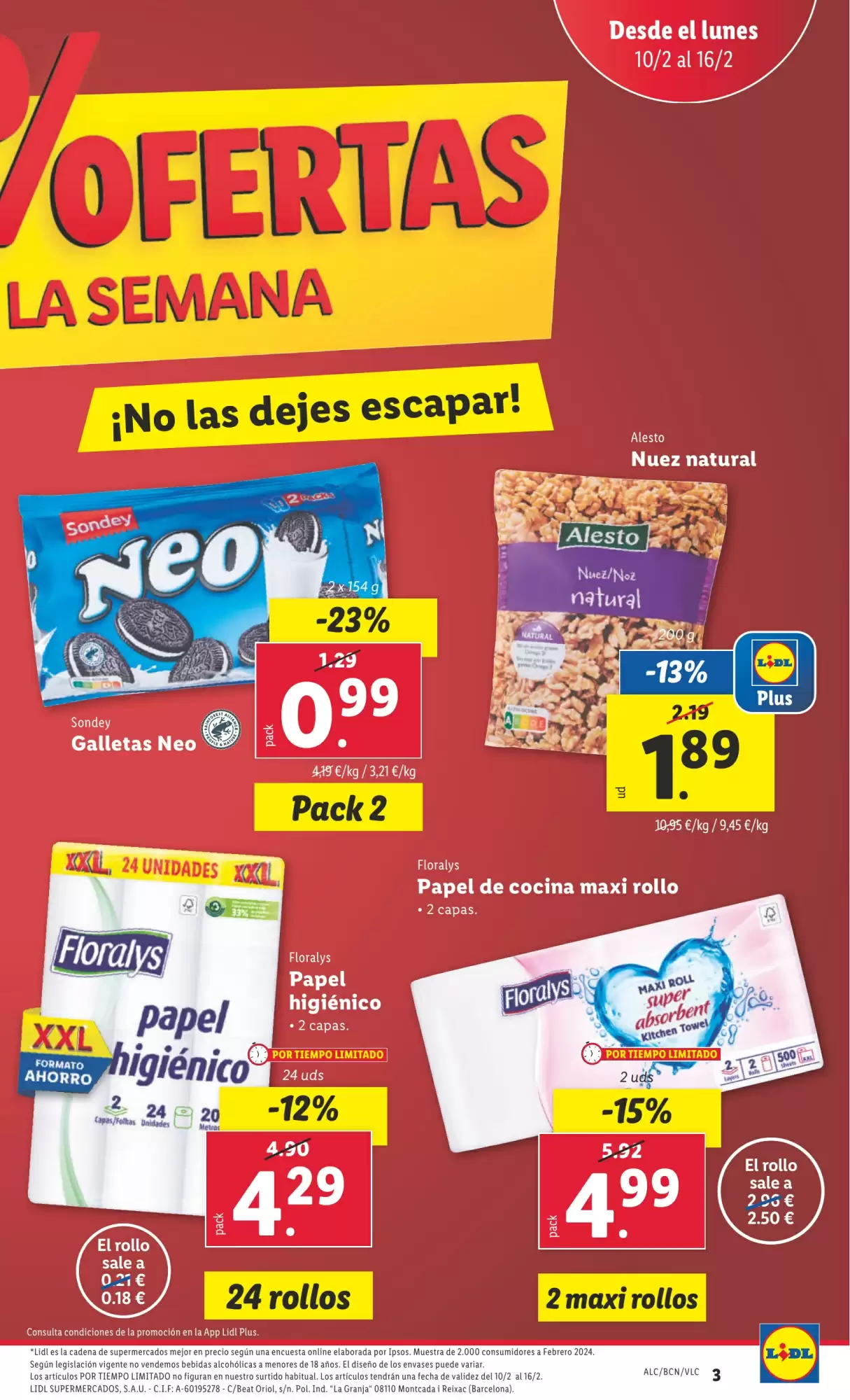 Número de página 3 del folleto promocional de la tienda Lidl - Marca la diferecia - fecha de vigencia: desde10.02 bis 16.02