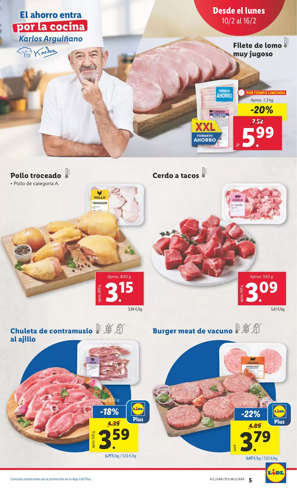 Número de página 5 del folleto promocional de la tienda Lidl - Marca la diferecia - fecha de vigencia: desde10.02 bis 16.02