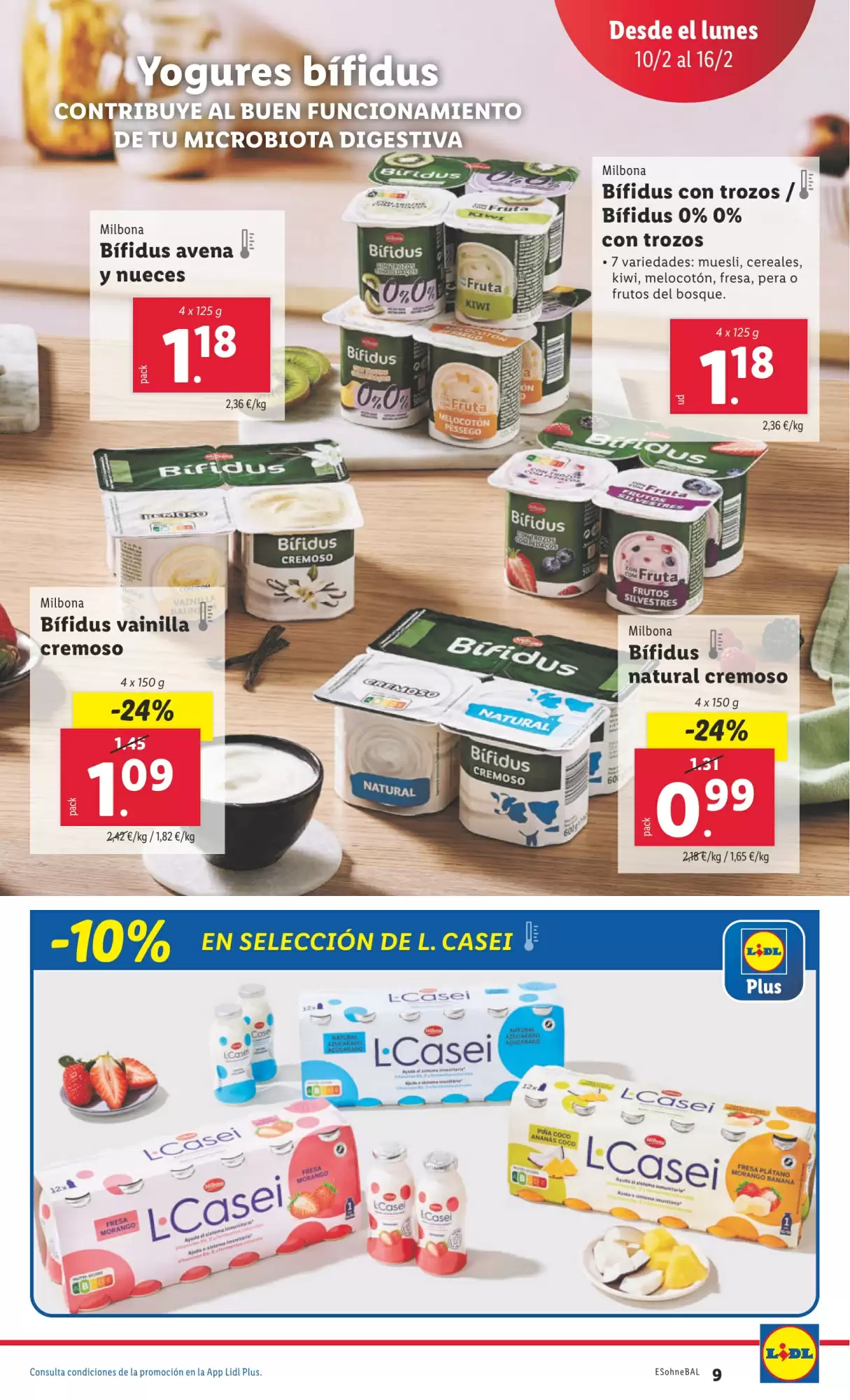 Número de página 9 del folleto promocional de la tienda Lidl - Marca la diferecia - fecha de vigencia: desde10.02 bis 16.02