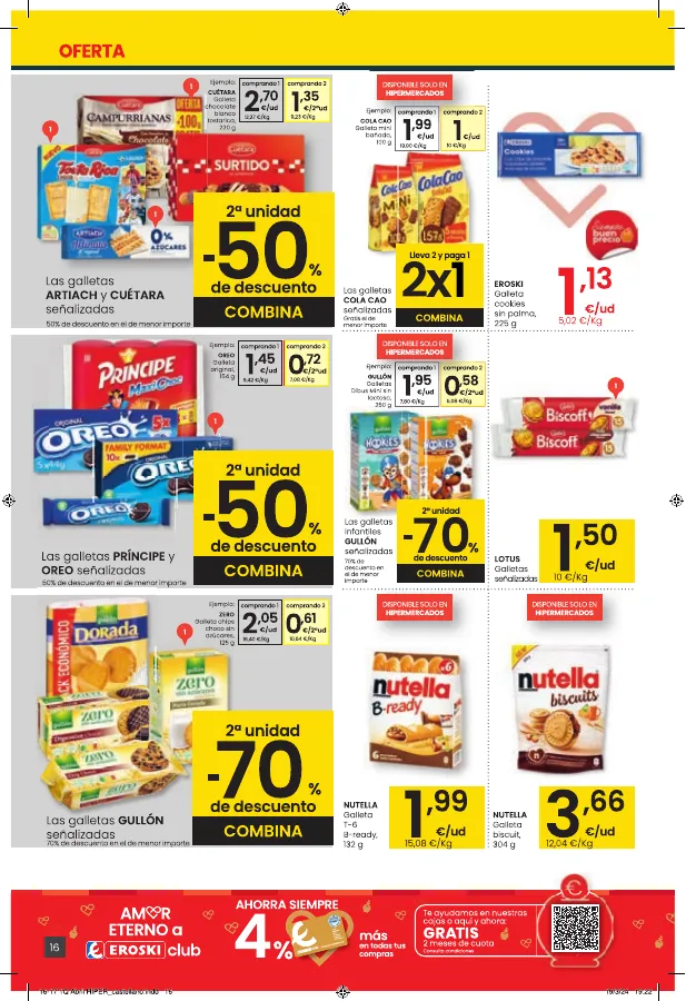 Número de página 16 del folleto promocional de la tienda Eroski - Hipermercado EROSKI - fecha de vigencia: desde04.04 bis 16.04