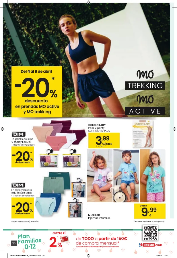 Número de página 36 del folleto promocional de la tienda Eroski - Hipermercado EROSKI - fecha de vigencia: desde04.04 bis 16.04