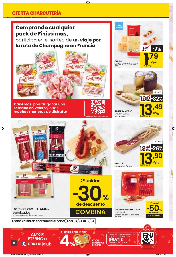 Número de página 8 del folleto promocional de la tienda Eroski - Hipermercado EROSKI - fecha de vigencia: desde04.04 bis 16.04