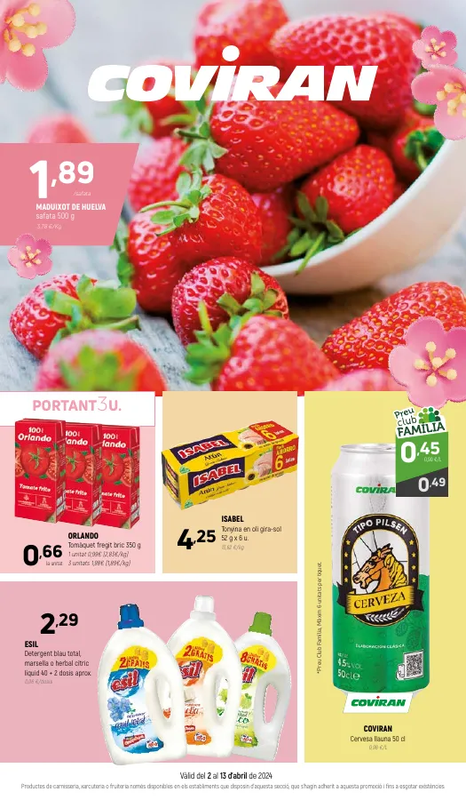 Número de página 1 del folleto promocional de la tienda Coviran - Ofertas, folletos y productos - fecha de vigencia: desde02.04 bis 13.04