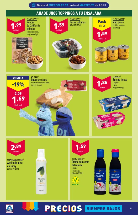 Número de página 11 del folleto promocional de la tienda Aldi - Folleto semanal Península - fecha de vigencia: desde17.04 bis 23.04