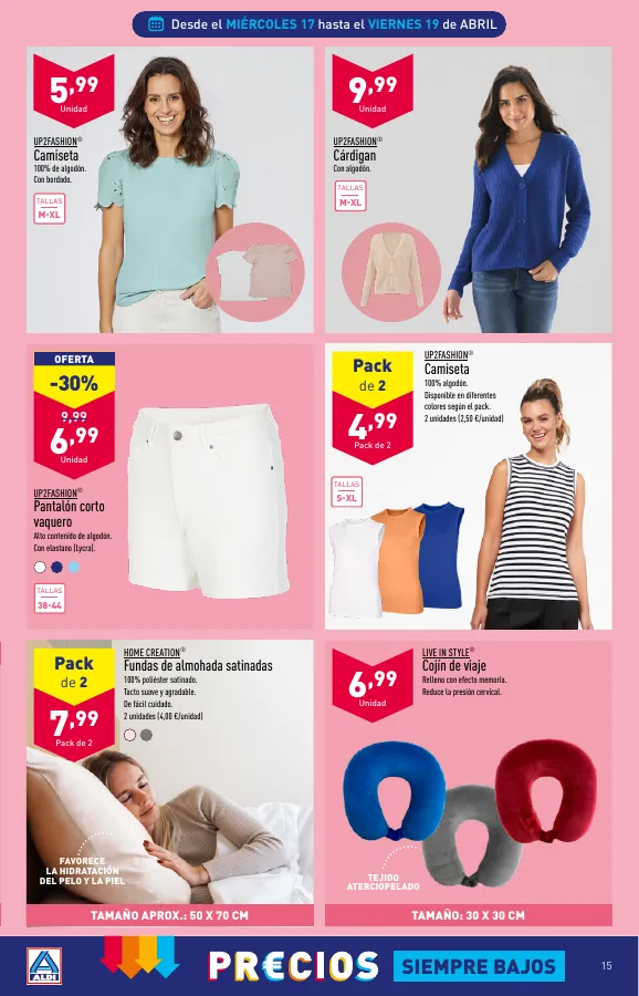 Número de página 15 del folleto promocional de la tienda Aldi - Folleto semanal Península - fecha de vigencia: desde17.04 bis 23.04