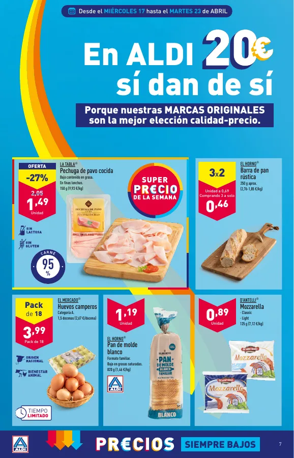 Número de página 7 del folleto promocional de la tienda Aldi - Folleto semanal Península - fecha de vigencia: desde17.04 bis 23.04