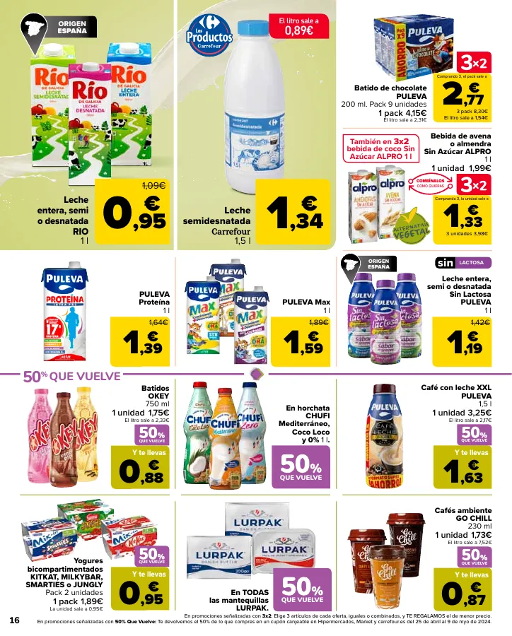 Número de página 18 del folleto promocional de la tienda Carrefour - 50% Q VUELVE (Alimentación) + 3x2 (Alimentación, Drogueria, Perfumeria y comida de animales) - fecha de vigencia: desde11.04 bis 24.04