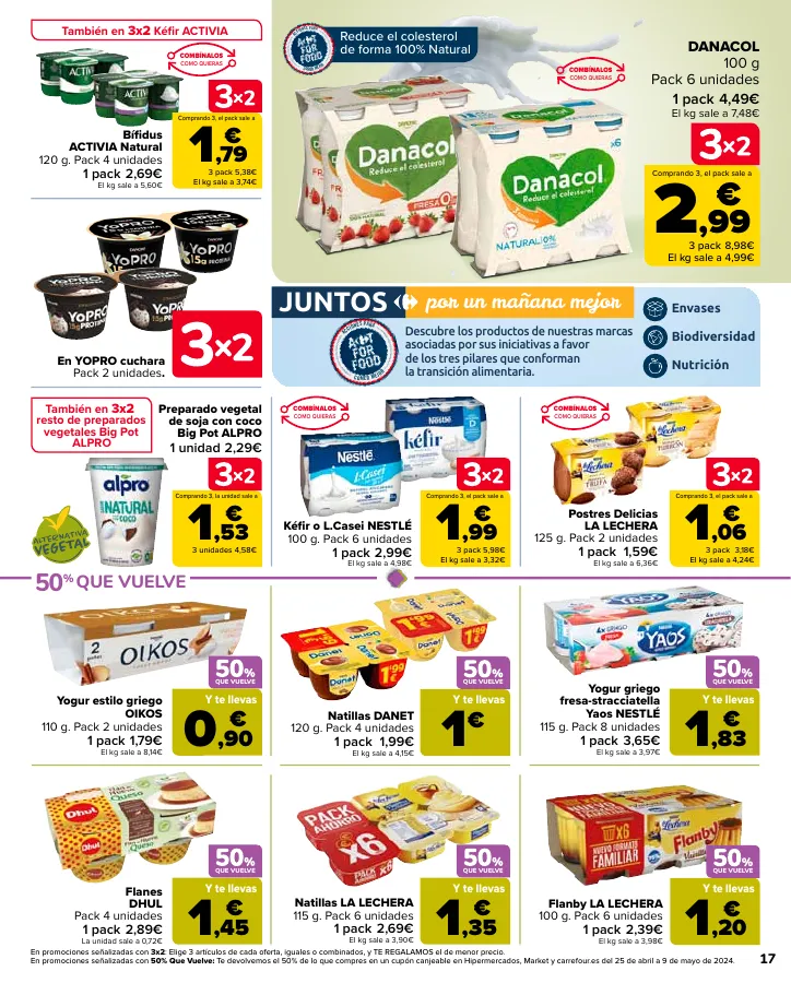 Número de página 19 del folleto promocional de la tienda Carrefour - 50% Q VUELVE (Alimentación) + 3x2 (Alimentación, Drogueria, Perfumeria y comida de animales) - fecha de vigencia: desde11.04 bis 24.04