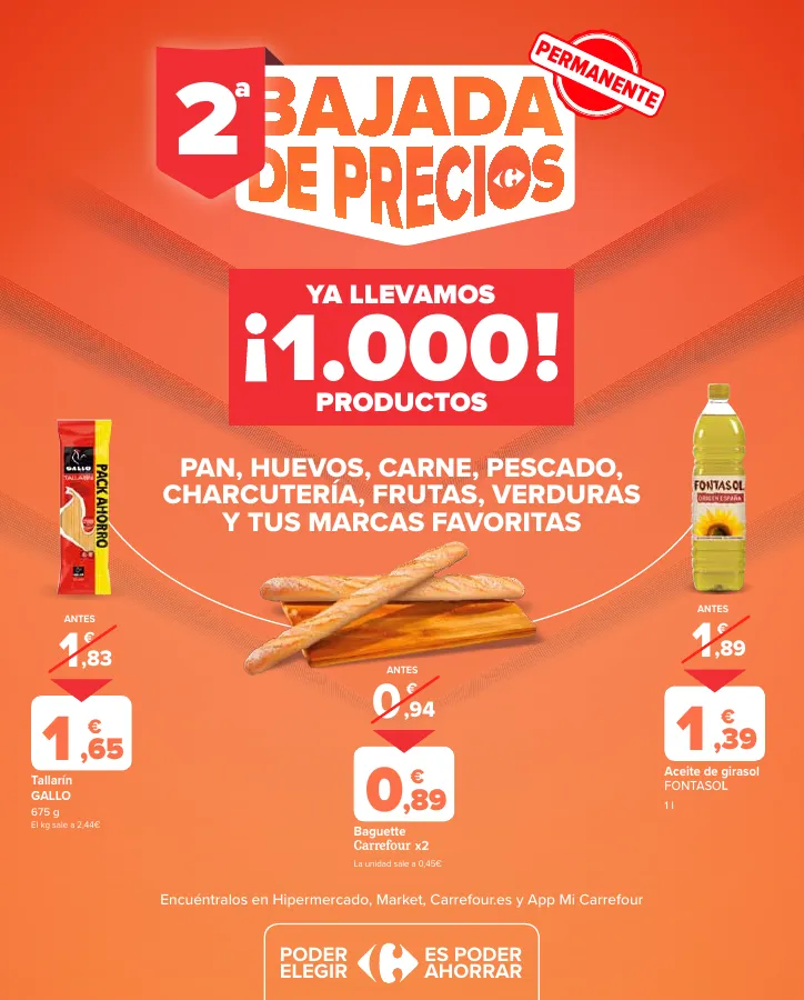 Número de página 2 del folleto promocional de la tienda Carrefour - 50% Q VUELVE (Alimentación) + 3x2 (Alimentación, Drogueria, Perfumeria y comida de animales) - fecha de vigencia: desde11.04 bis 24.04