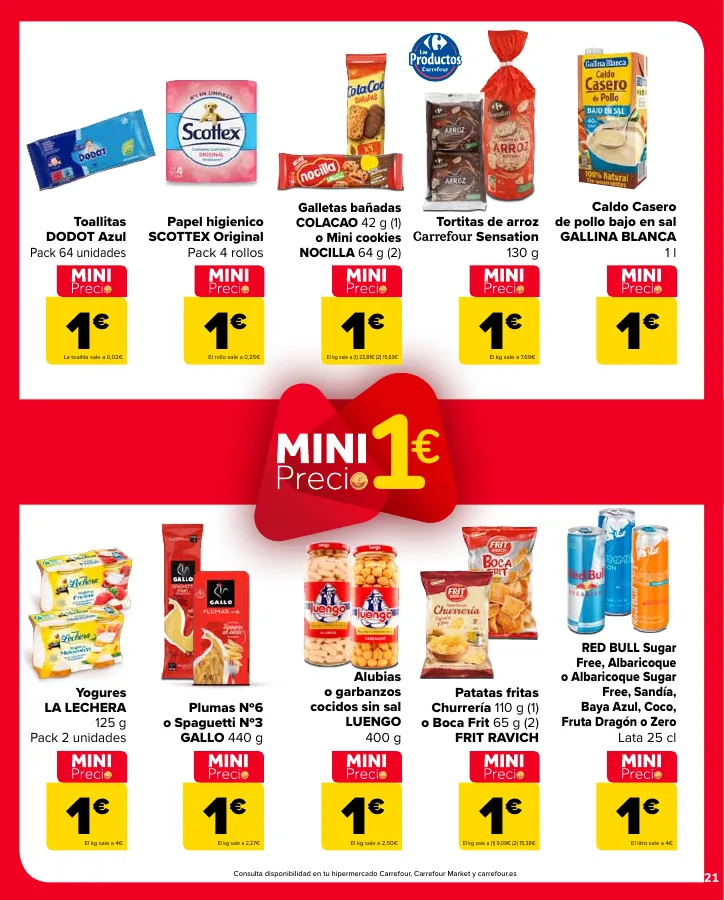 Número de página 21 del folleto promocional de la tienda Carrefour - 50% Q VUELVE (Alimentación) + 3x2 (Alimentación, Drogueria, Perfumeria y comida de animales) - fecha de vigencia: desde11.04 bis 24.04