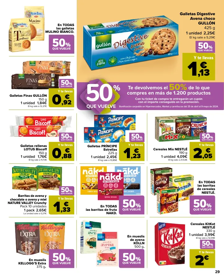 Número de página 31 del folleto promocional de la tienda Carrefour - 50% Q VUELVE (Alimentación) + 3x2 (Alimentación, Drogueria, Perfumeria y comida de animales) - fecha de vigencia: desde11.04 bis 24.04