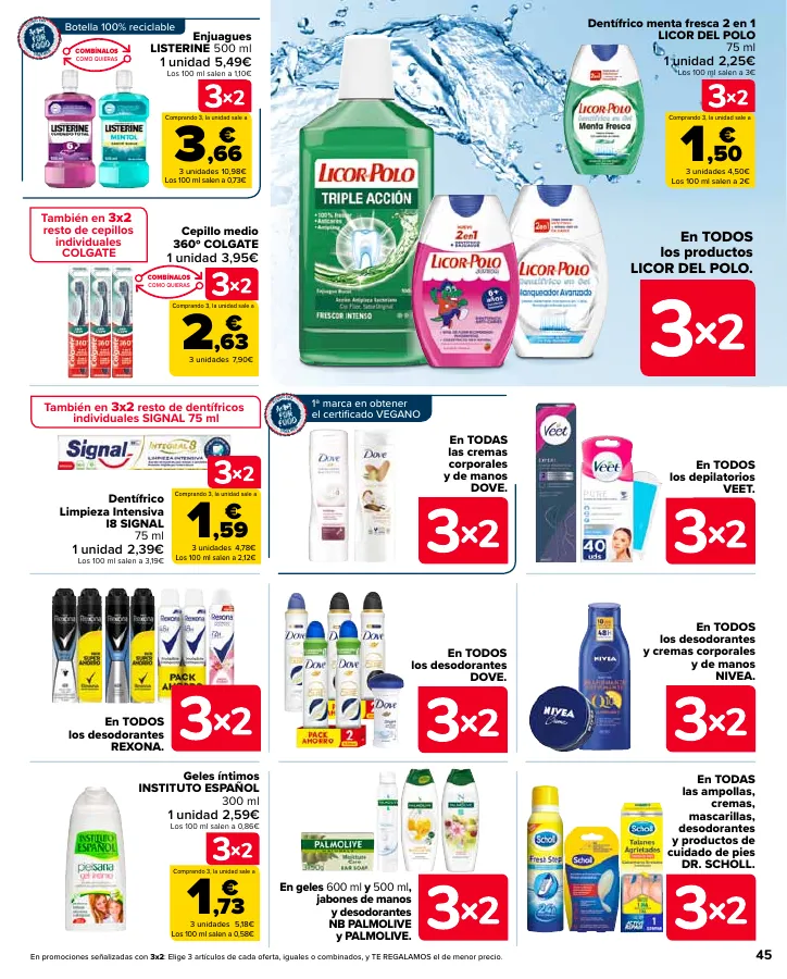 Número de página 47 del folleto promocional de la tienda Carrefour - 50% Q VUELVE (Alimentación) + 3x2 (Alimentación, Drogueria, Perfumeria y comida de animales) - fecha de vigencia: desde11.04 bis 24.04