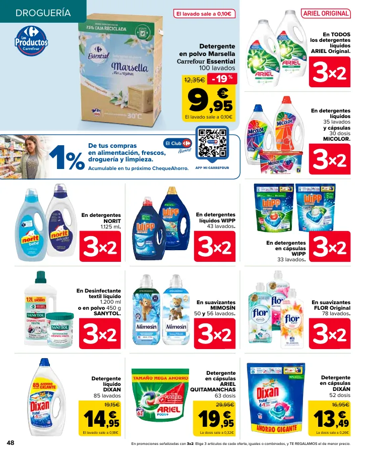 Número de página 50 del folleto promocional de la tienda Carrefour - 50% Q VUELVE (Alimentación) + 3x2 (Alimentación, Drogueria, Perfumeria y comida de animales) - fecha de vigencia: desde11.04 bis 24.04