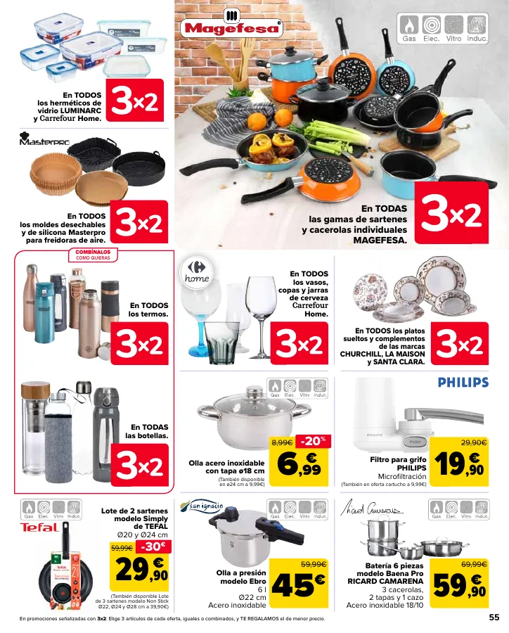 Número de página 57 del folleto promocional de la tienda Carrefour - 50% Q VUELVE (Alimentación) + 3x2 (Alimentación, Drogueria, Perfumeria y comida de animales) - fecha de vigencia: desde11.04 bis 24.04