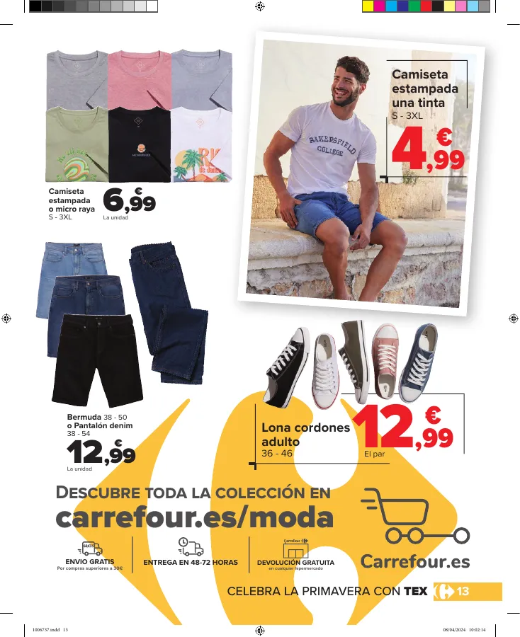 Número de página 13 del folleto promocional de la tienda Carrefour - COLECCIÓN TEXTIL - fecha de vigencia: desde10.04 bis 16.04