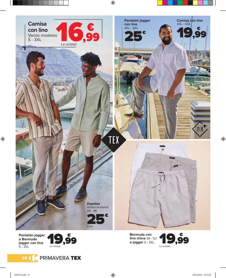 Número de página 14 del folleto promocional de la tienda Carrefour - COLECCIÓN TEXTIL - fecha de vigencia: desde10.04 bis 16.04