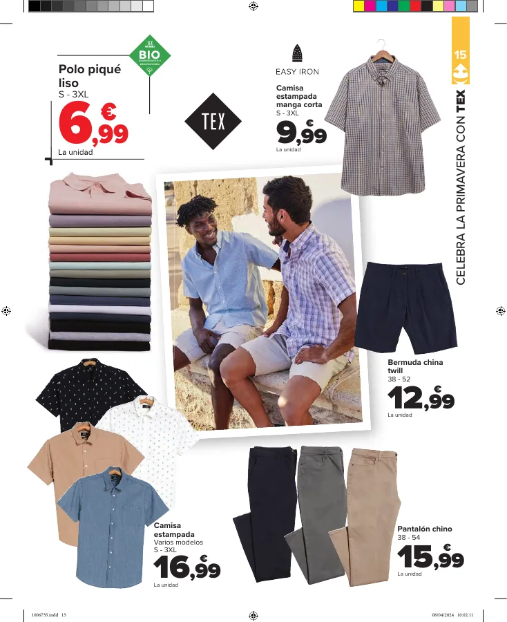 Número de página 15 del folleto promocional de la tienda Carrefour - COLECCIÓN TEXTIL - fecha de vigencia: desde10.04 bis 16.04