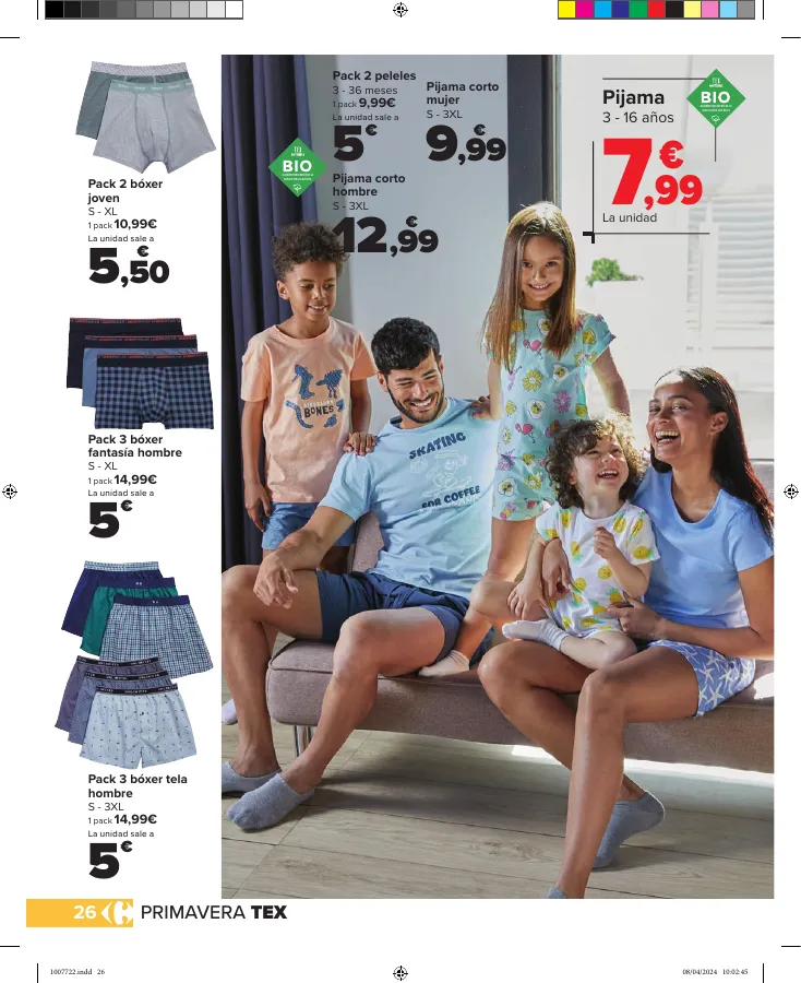 Número de página 26 del folleto promocional de la tienda Carrefour - COLECCIÓN TEXTIL - fecha de vigencia: desde10.04 bis 16.04