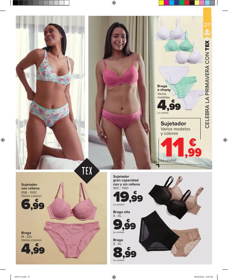 Número de página 27 del folleto promocional de la tienda Carrefour - COLECCIÓN TEXTIL - fecha de vigencia: desde10.04 bis 16.04