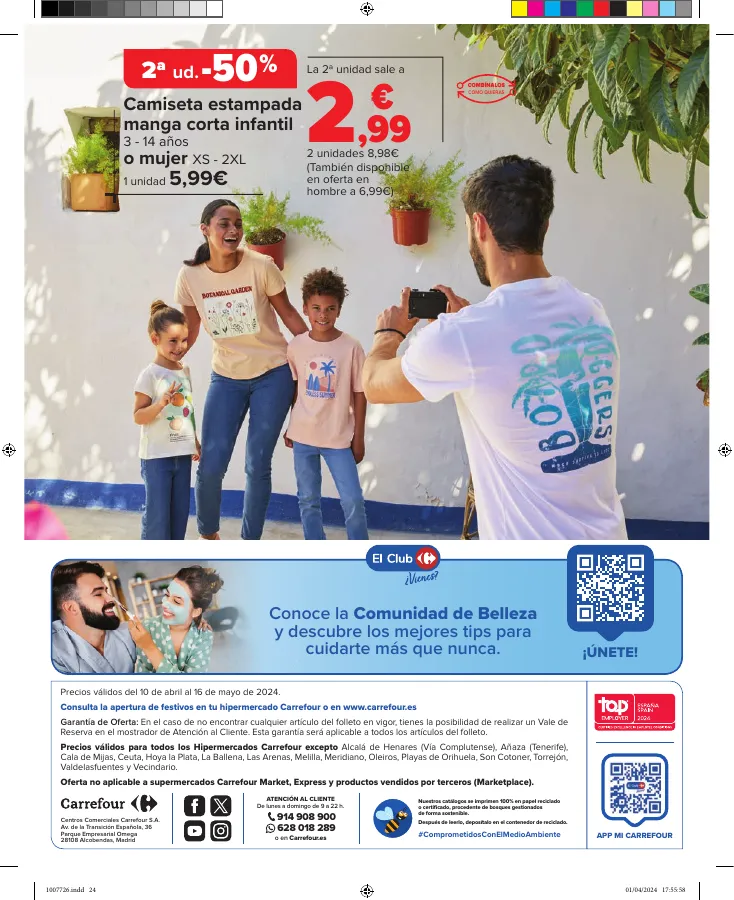 Número de página 28 del folleto promocional de la tienda Carrefour - COLECCIÓN TEXTIL - fecha de vigencia: desde10.04 bis 16.04