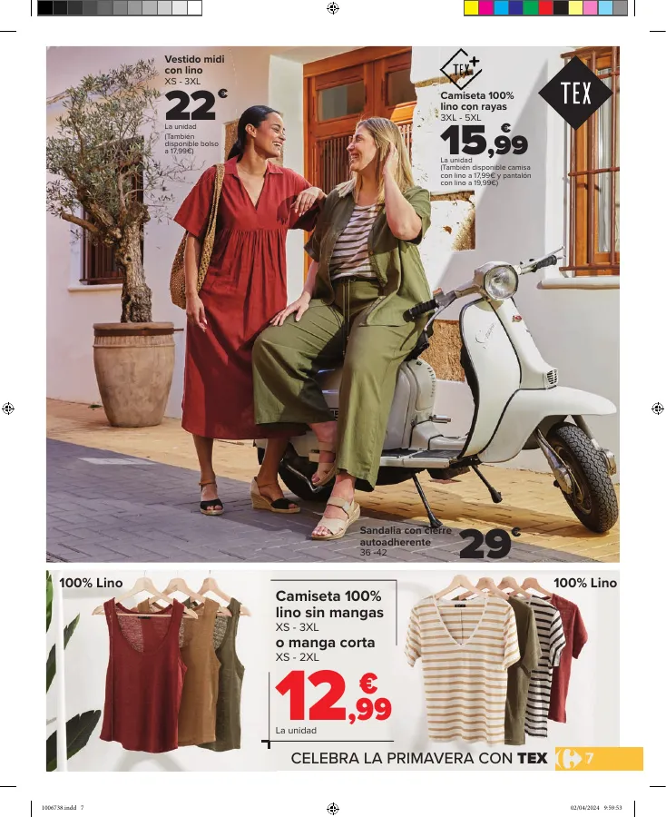 Número de página 7 del folleto promocional de la tienda Carrefour - COLECCIÓN TEXTIL - fecha de vigencia: desde10.04 bis 16.04