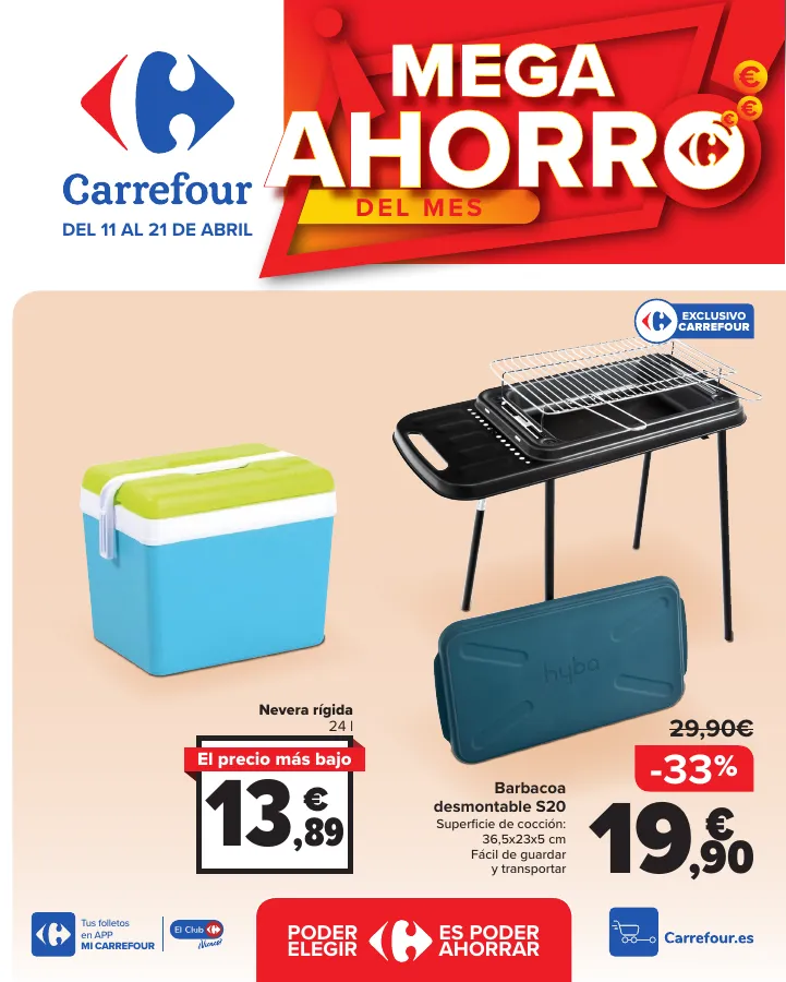 Número de página 1 del folleto promocional de la tienda Carrefour - BAZAR- CASA HOGAR - fecha de vigencia: desde11.04 bis 21.04