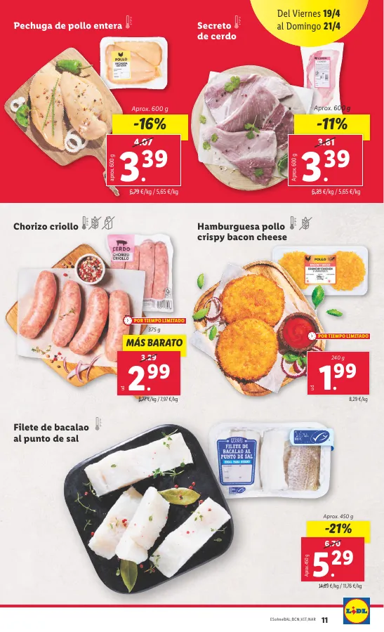 Número de página 11 del folleto promocional de la tienda Lidl - FOLLETO ALIMENTACIÓN 15/4 - fecha de vigencia: desde15.04 bis 21.04