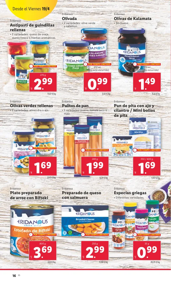 Número de página 16 del folleto promocional de la tienda Lidl - FOLLETO ALIMENTACIÓN 15/4 - fecha de vigencia: desde15.04 bis 21.04