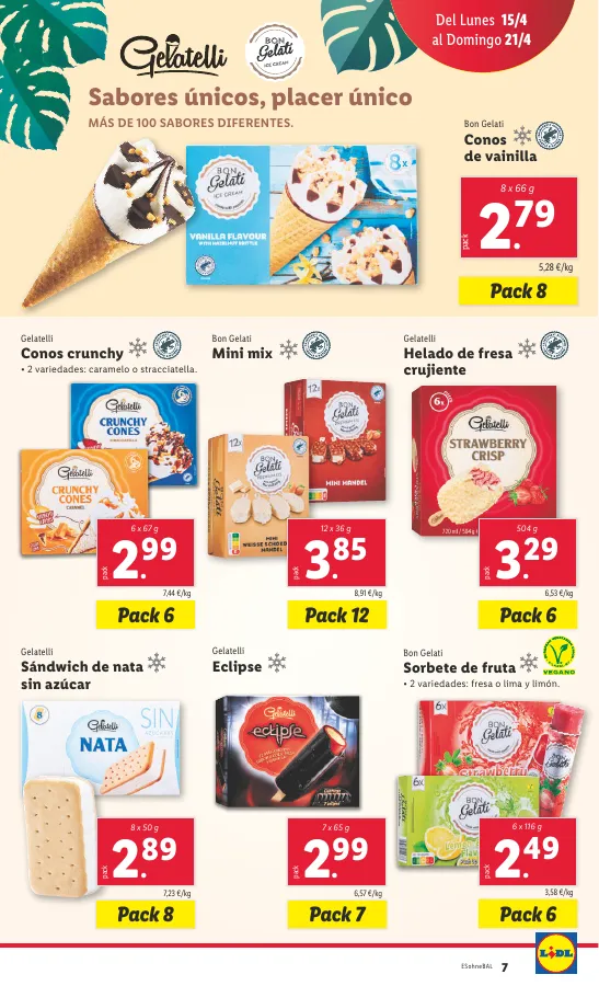 Número de página 7 del folleto promocional de la tienda Lidl - FOLLETO ALIMENTACIÓN 15/4 - fecha de vigencia: desde15.04 bis 21.04