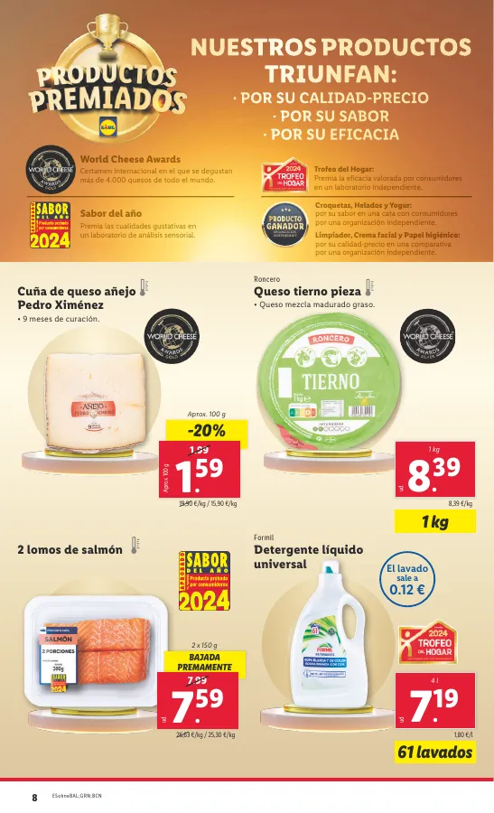 Número de página 8 del folleto promocional de la tienda Lidl - FOLLETO ALIMENTACIÓN 15/4 - fecha de vigencia: desde15.04 bis 21.04