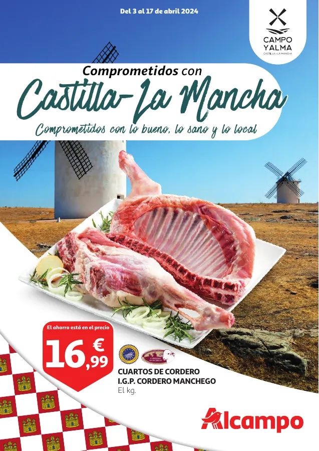 Número de página 1 del folleto promocional de la tienda Alcampo - Comprometidos con Castilla la Mancha,... - fecha de vigencia: desde02.04 bis 17.04