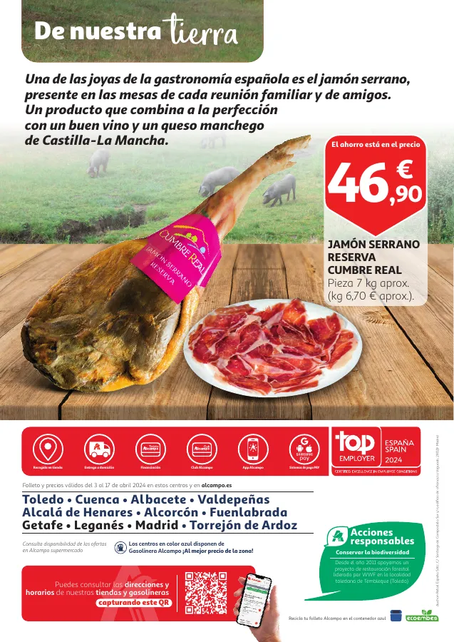 Número de página 16 del folleto promocional de la tienda Alcampo - Comprometidos con Castilla la Mancha,... - fecha de vigencia: desde02.04 bis 17.04