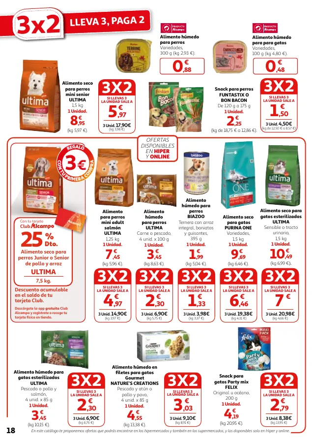 Número de página 18 del folleto promocional de la tienda Alcampo - 3x2 Lleva 3, Paga 2 En una gran selec... - fecha de vigencia: desde01.04 bis 15.04