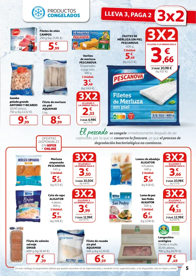 Número de página 5 del folleto promocional de la tienda Alcampo - 3x2 Lleva 3, Paga 2 En una gran selec... - fecha de vigencia: desde01.04 bis 15.04