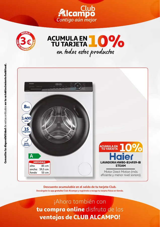 Número de página 22 del folleto promocional de la tienda Alcampo - Promociones Club Alcampo Contigo aún ... - fecha de vigencia: desde01.04 bis 15.04