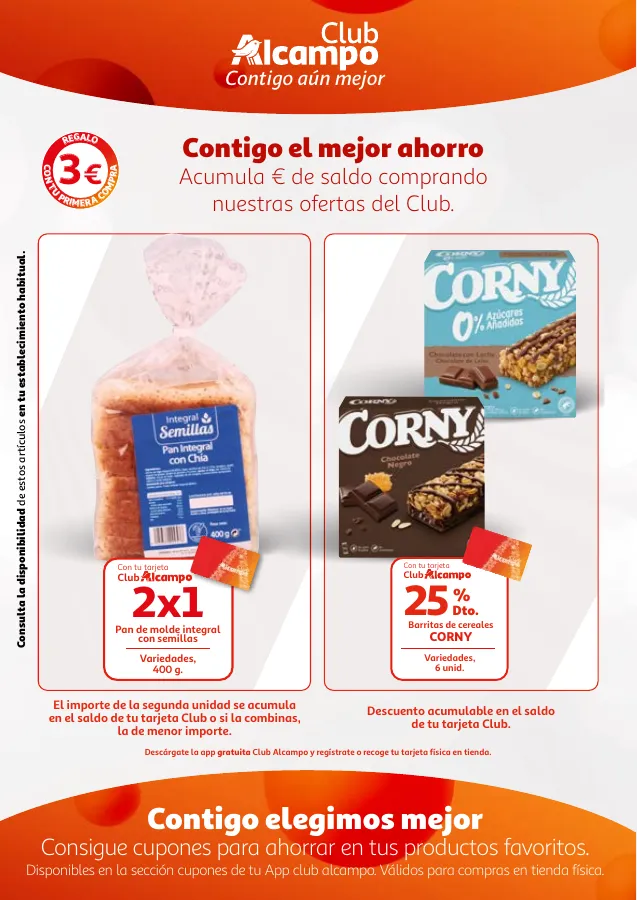 Número de página 9 del folleto promocional de la tienda Alcampo - Promociones Club Alcampo Contigo aún ... - fecha de vigencia: desde01.04 bis 15.04