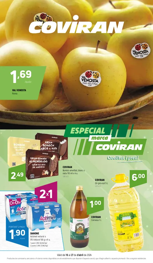 Número de página 1 del folleto promocional de la tienda Coviran - Especial marca coviran qualitat i preu! - fecha de vigencia: desde16.04 bis 27.04