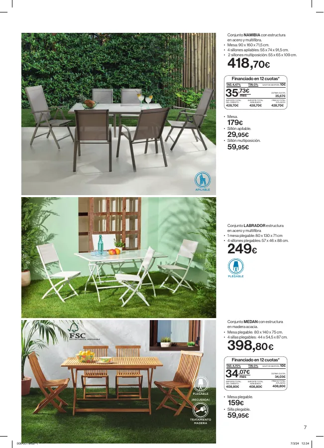 Número de página 7 del folleto promocional de la tienda Hipercor - Mil Ideas para vestir tu terraza y jardin - fecha de vigencia: desde01.04 bis 30.04