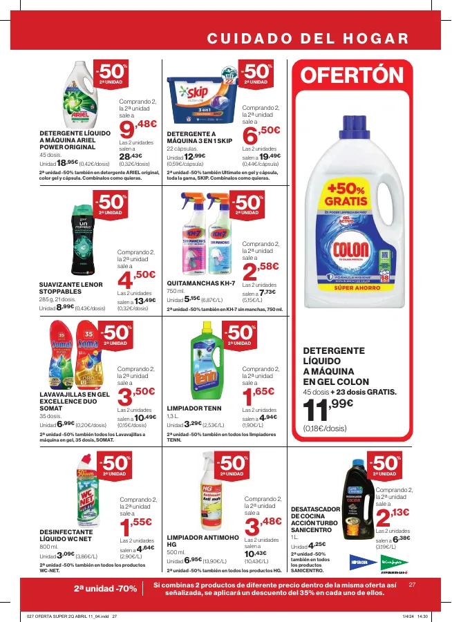 Número de página 29 del folleto promocional de la tienda Hipercor - Buenos precios a doario - fecha de vigencia: desde11.04 bis 24.04