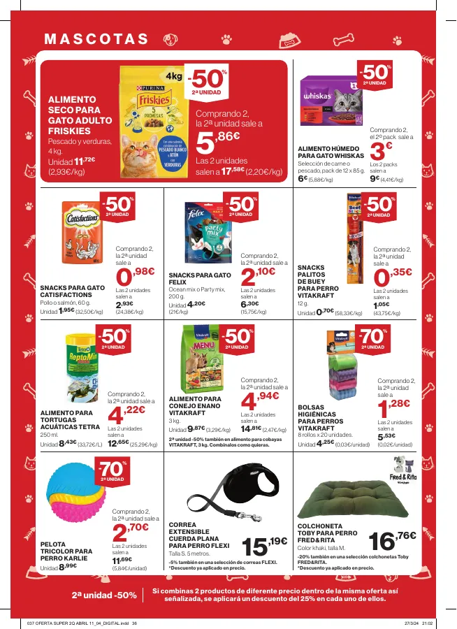 Número de página 36 del folleto promocional de la tienda Hipercor - Buenos precios a doario - fecha de vigencia: desde11.04 bis 24.04