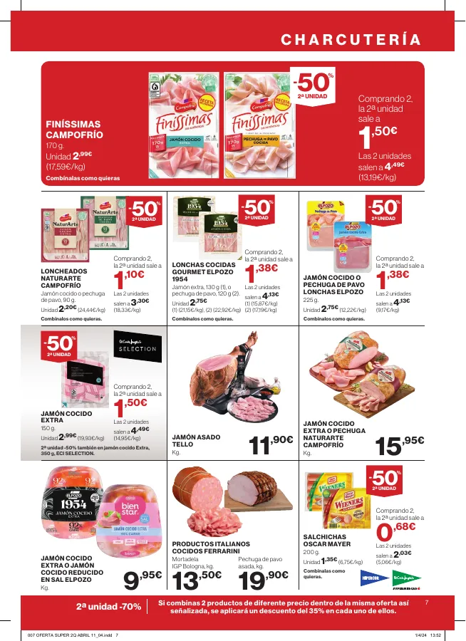 Número de página 7 del folleto promocional de la tienda Hipercor - Buenos precios a doario - fecha de vigencia: desde11.04 bis 24.04