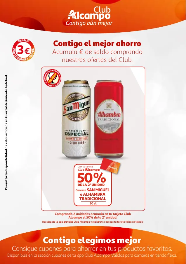 Número de página 9 del folleto promocional de la tienda Alcampo - Promociones Club Alcampo Contigo aún - fecha de vigencia: desde16.04 bis 30.04