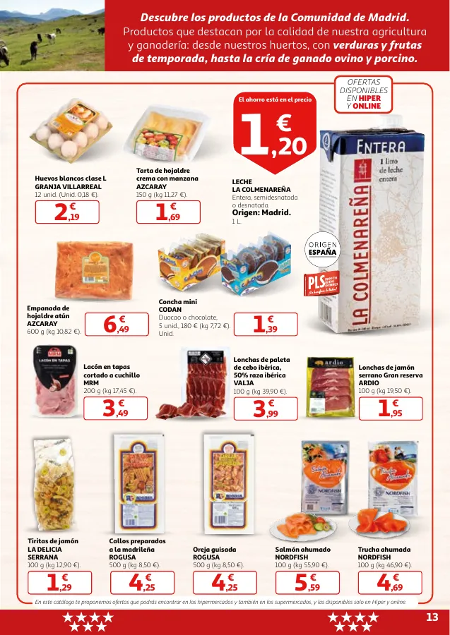 Número de página 13 del folleto promocional de la tienda Alcampo - Producir mejor, preservar el medioambiente y comer bien - fecha de vigencia: desde16.04 bis 30.04