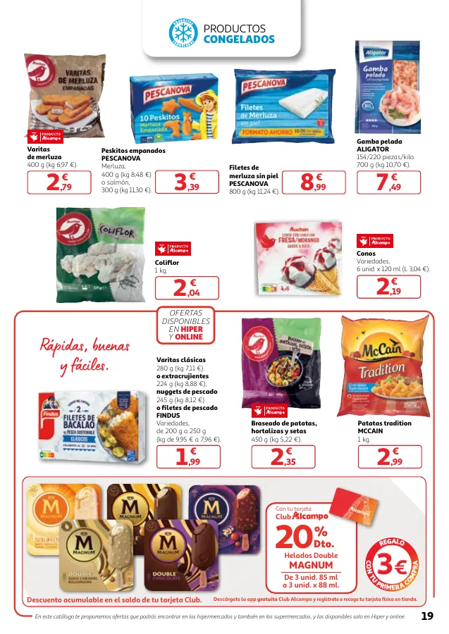 Número de página 19 del folleto promocional de la tienda Alcampo - Producir mejor, preservar el medioambiente y comer bien - fecha de vigencia: desde16.04 bis 30.04