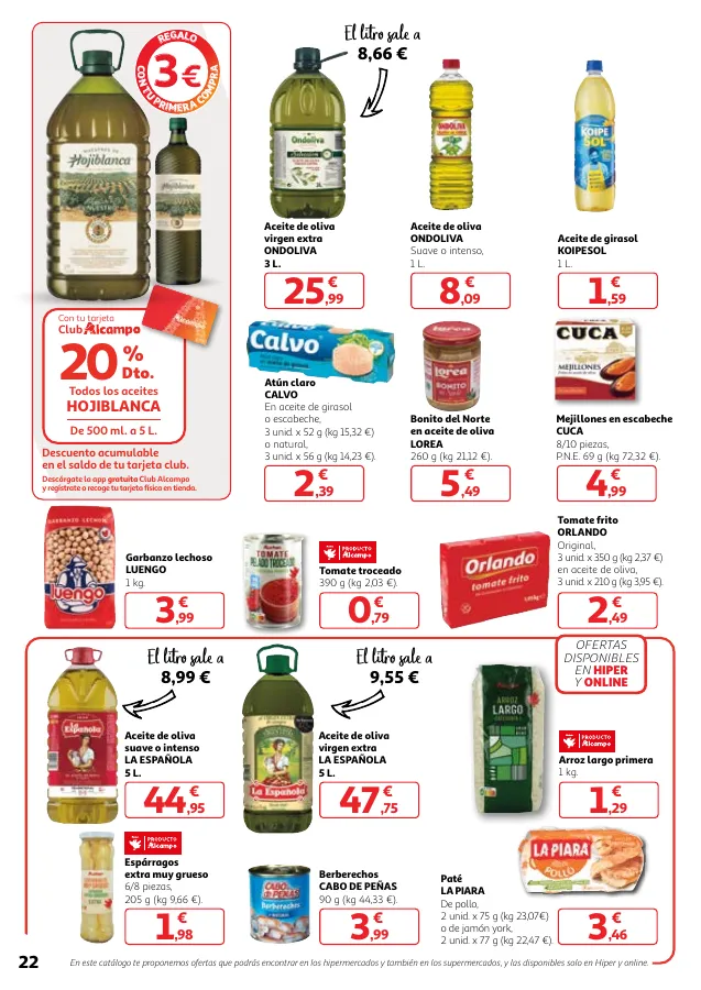 Número de página 22 del folleto promocional de la tienda Alcampo - Producir mejor, preservar el medioambiente y comer bien - fecha de vigencia: desde16.04 bis 30.04