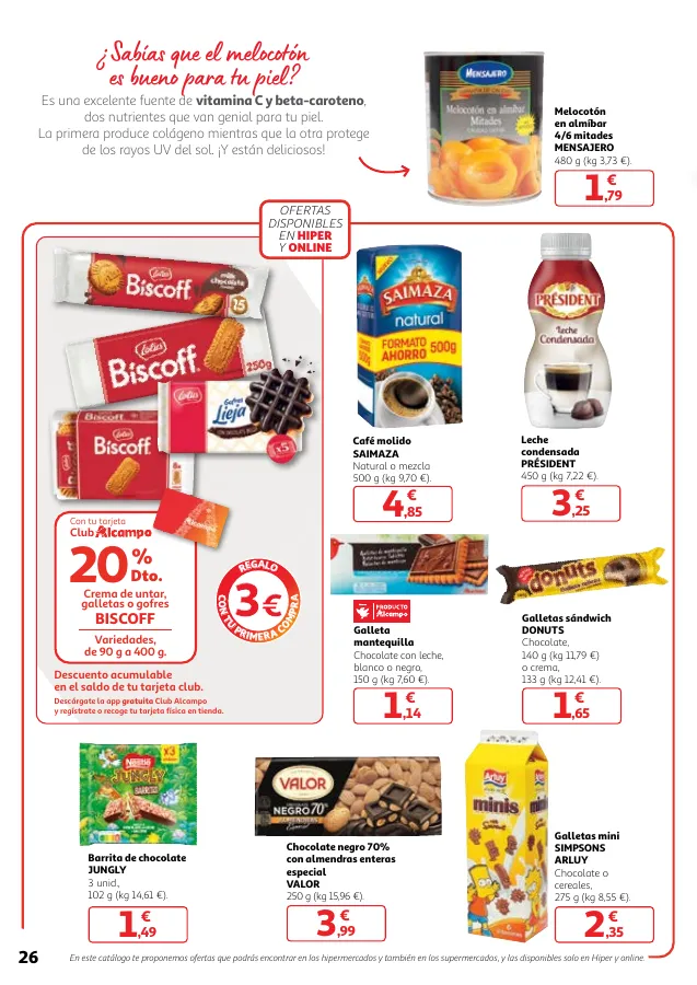 Número de página 26 del folleto promocional de la tienda Alcampo - Producir mejor, preservar el medioambiente y comer bien - fecha de vigencia: desde16.04 bis 30.04