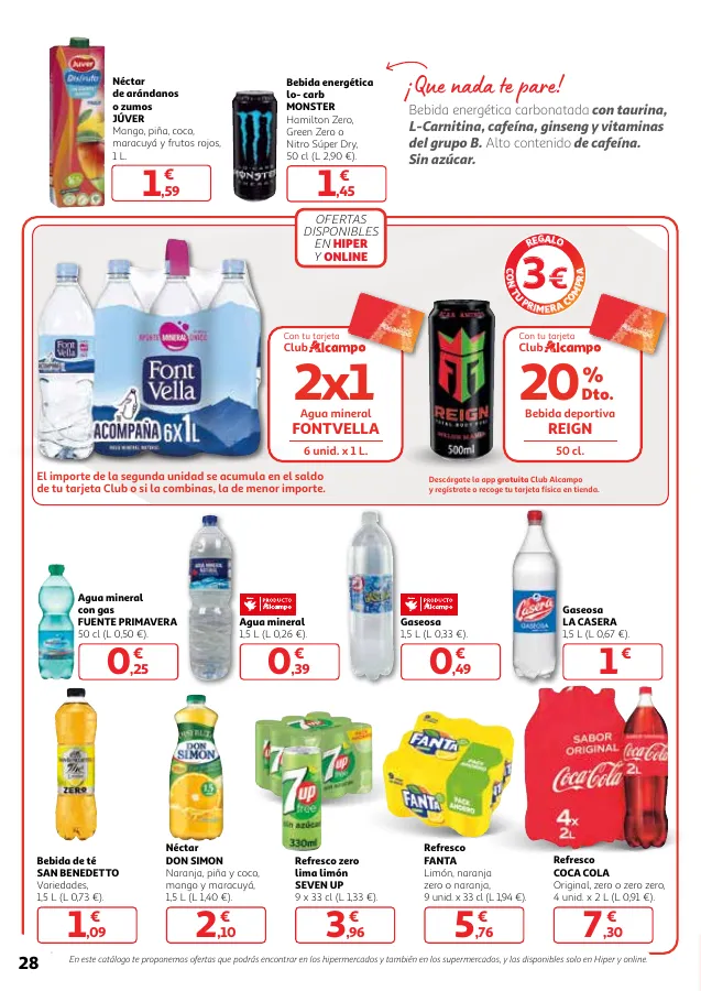 Número de página 28 del folleto promocional de la tienda Alcampo - Producir mejor, preservar el medioambiente y comer bien - fecha de vigencia: desde16.04 bis 30.04