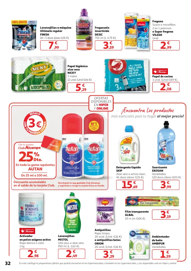 Número de página 32 del folleto promocional de la tienda Alcampo - Producir mejor, preservar el medioambiente y comer bien - fecha de vigencia: desde16.04 bis 30.04