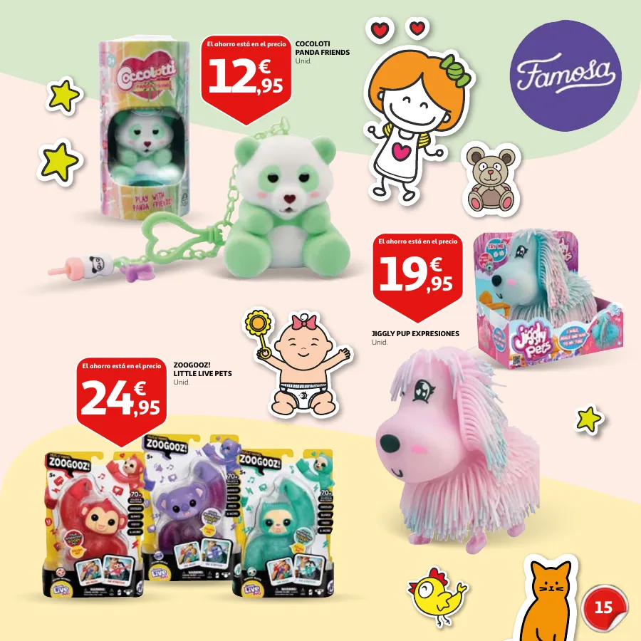 Número de página 15 del folleto promocional de la tienda Alcampo - Día del Niño Celébralo cada día - fecha de vigencia: desde15.04 bis 26.04